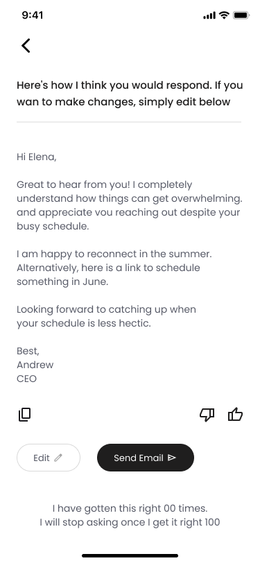 AI Draft Response Screen